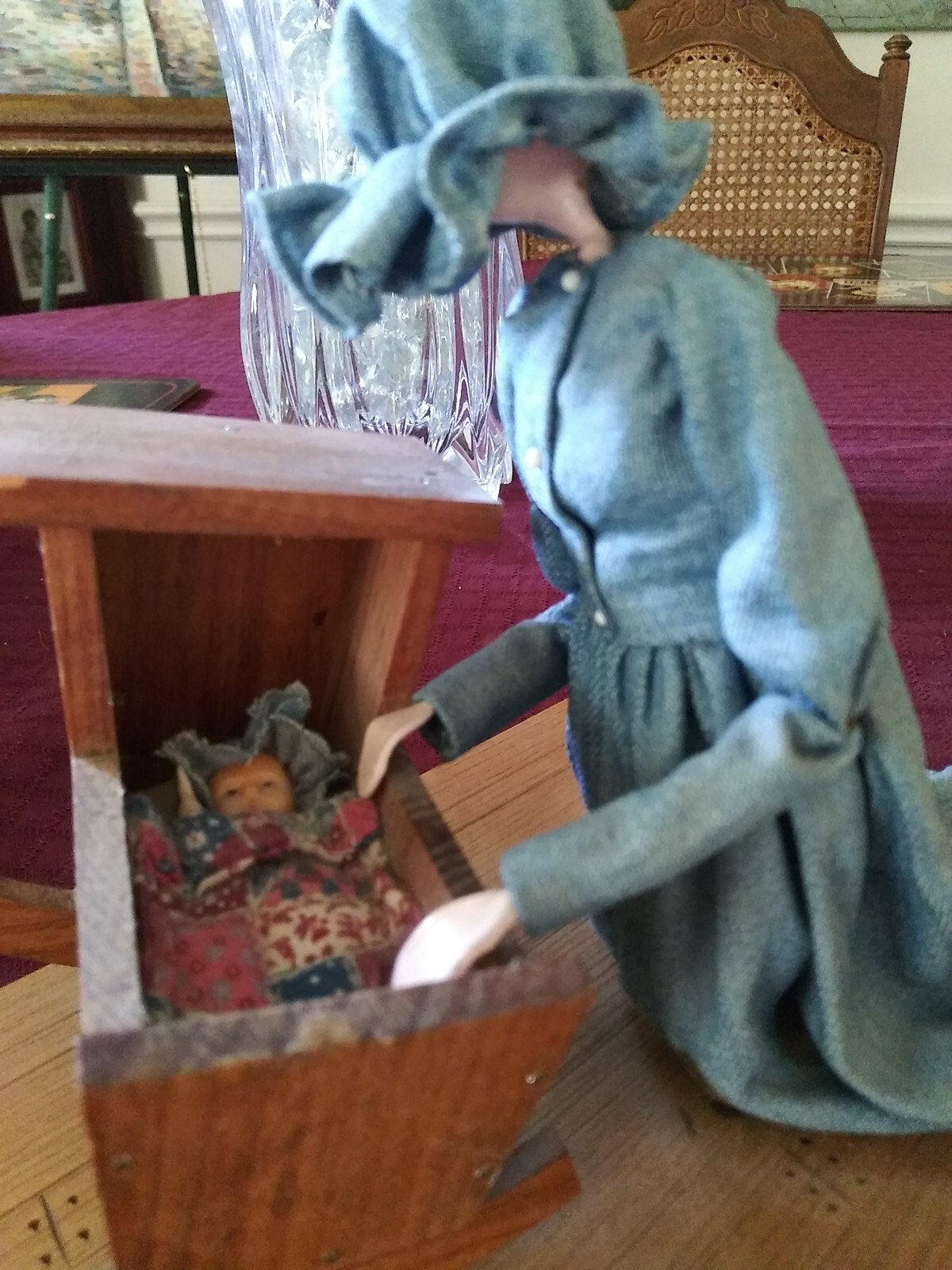 VTG 1984 The Pioneer Spirit Woman & Cradle Figurine by Dianne & Carl Buettner