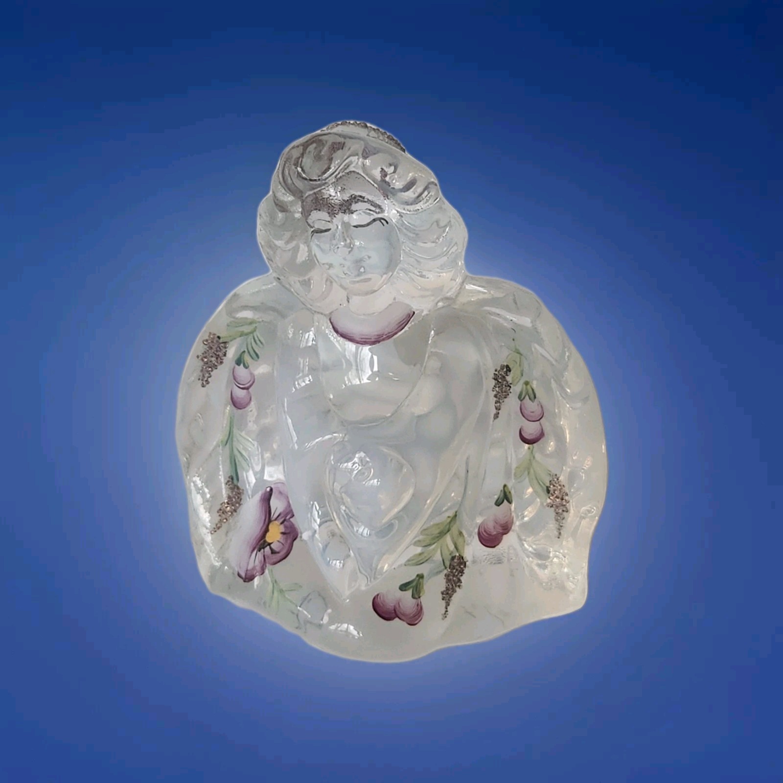 Signed FENTON Iridescent Opalescent Clear Glass GUARDIAN Figurine 95