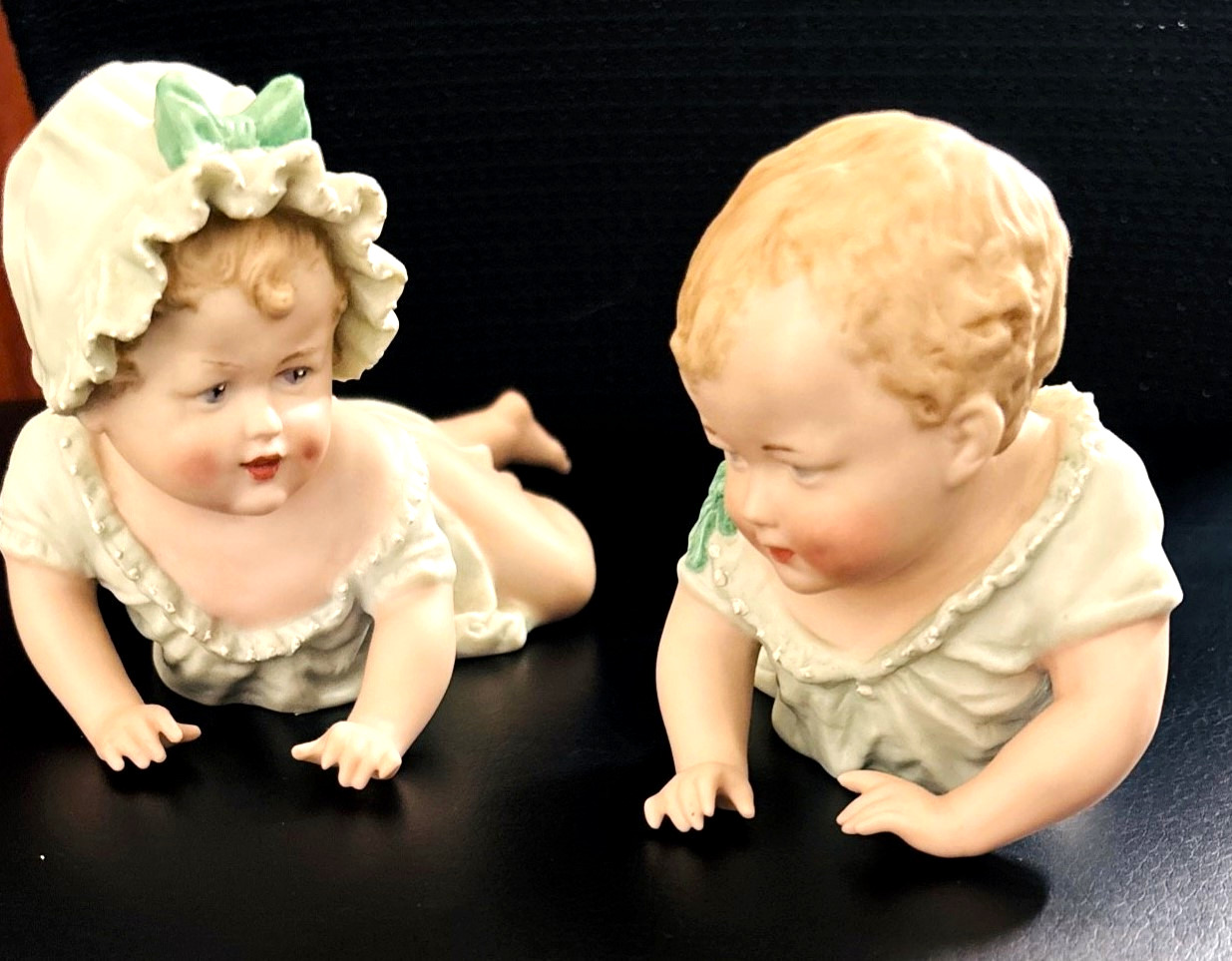Vintage Bisque Piano Babies Pair 1998