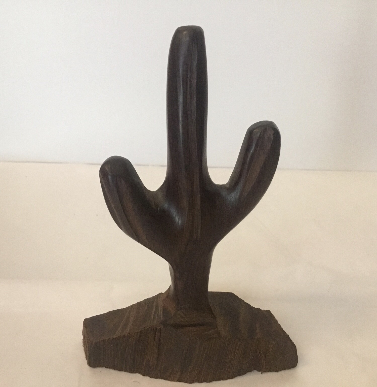 Saguaro Cactus Figurines Wood Carved 5” & Stone Filled Resin 3.5” Vintage