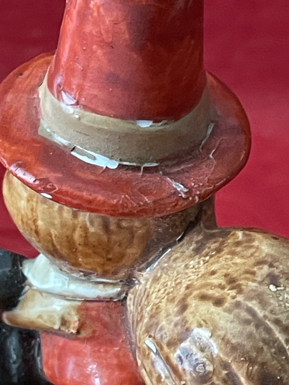 Japan Squirrel In Pilgrim’s Hat Ceramic Figurine Thanksgiving Decor