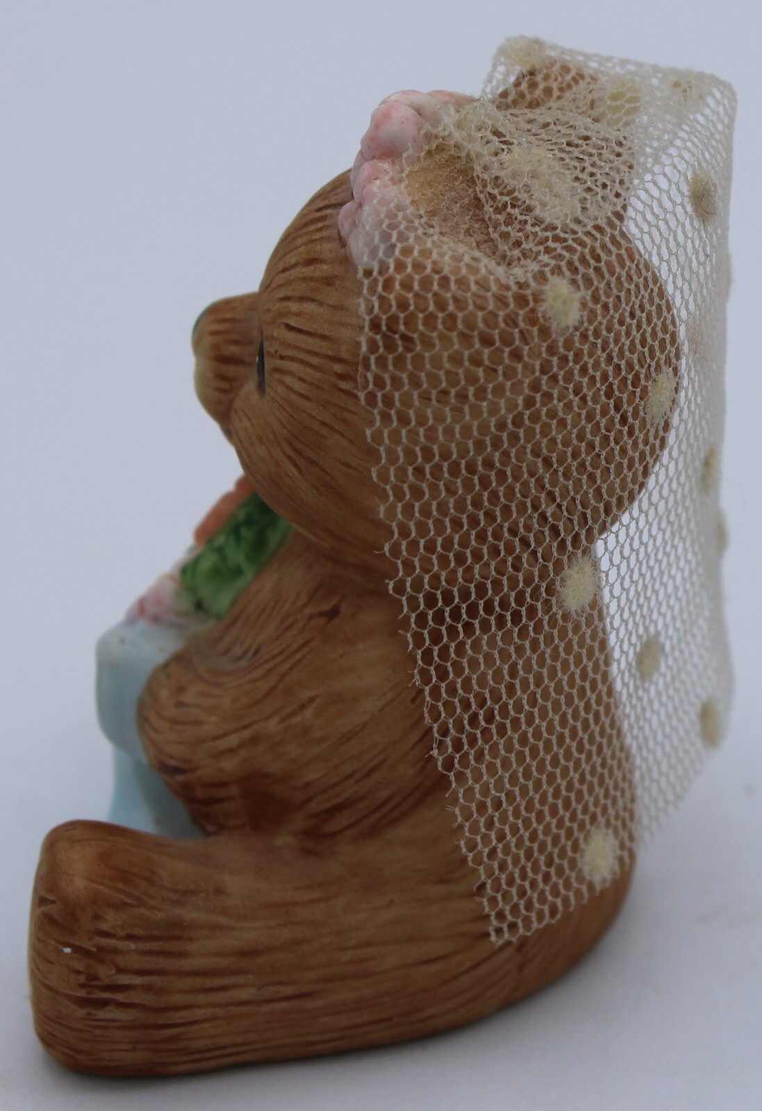 Vintage Homco June Teddy Bear of the Month Figurine #1413 Bride with Veil