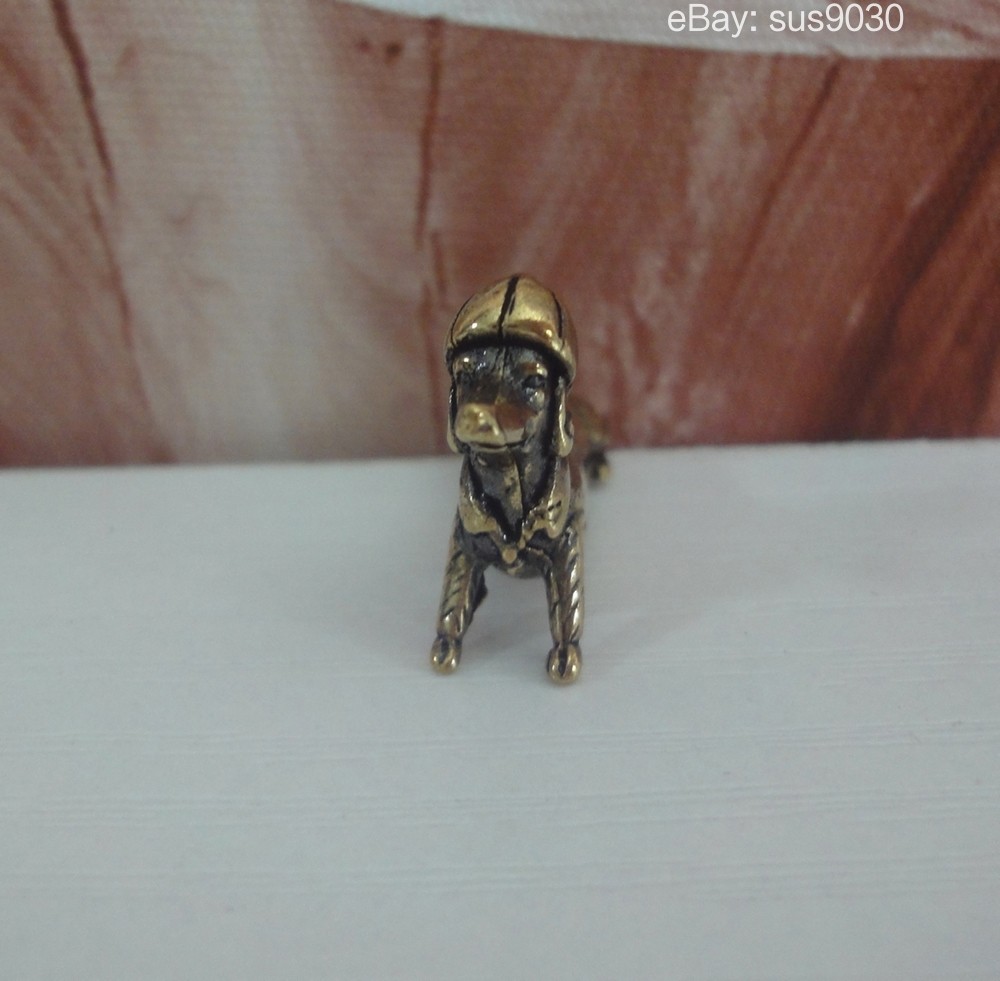 Brass Dachshund Figurine Vintage Mini Statue Dog Sculpture