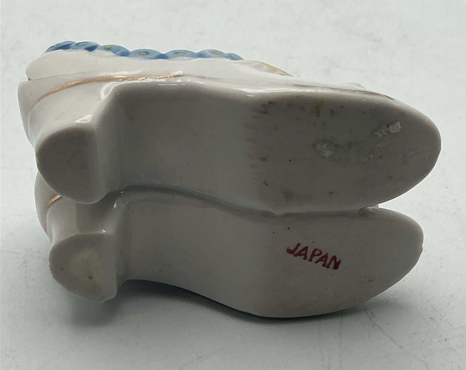 Vintage Bone China Porcelain Pair of Shoes Figurine Japan 1950s See Photos