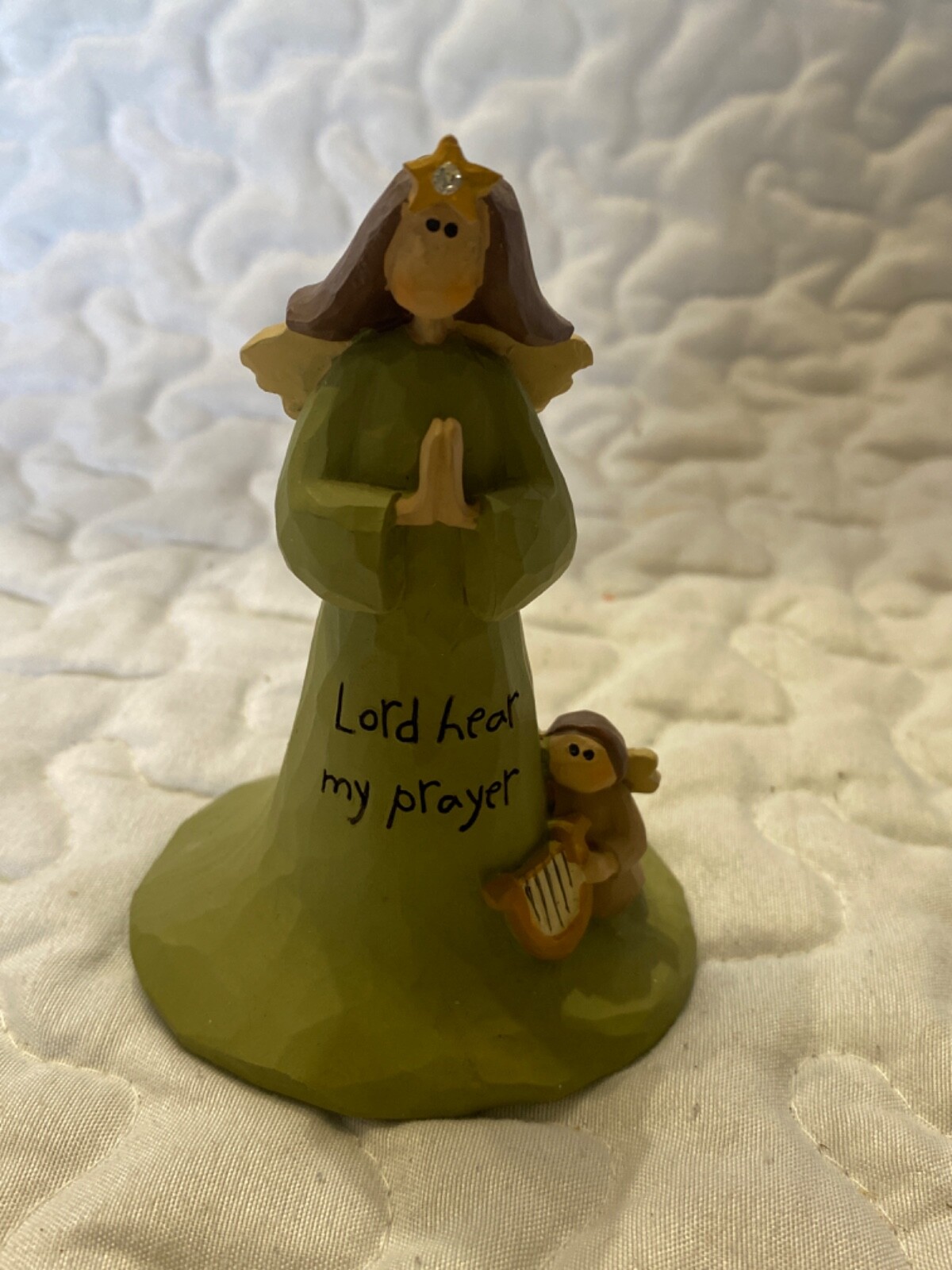 B. Lloyd “Lord hear my prayer” Angel Figurine Statue Blossom Bucket Inc. 4”
