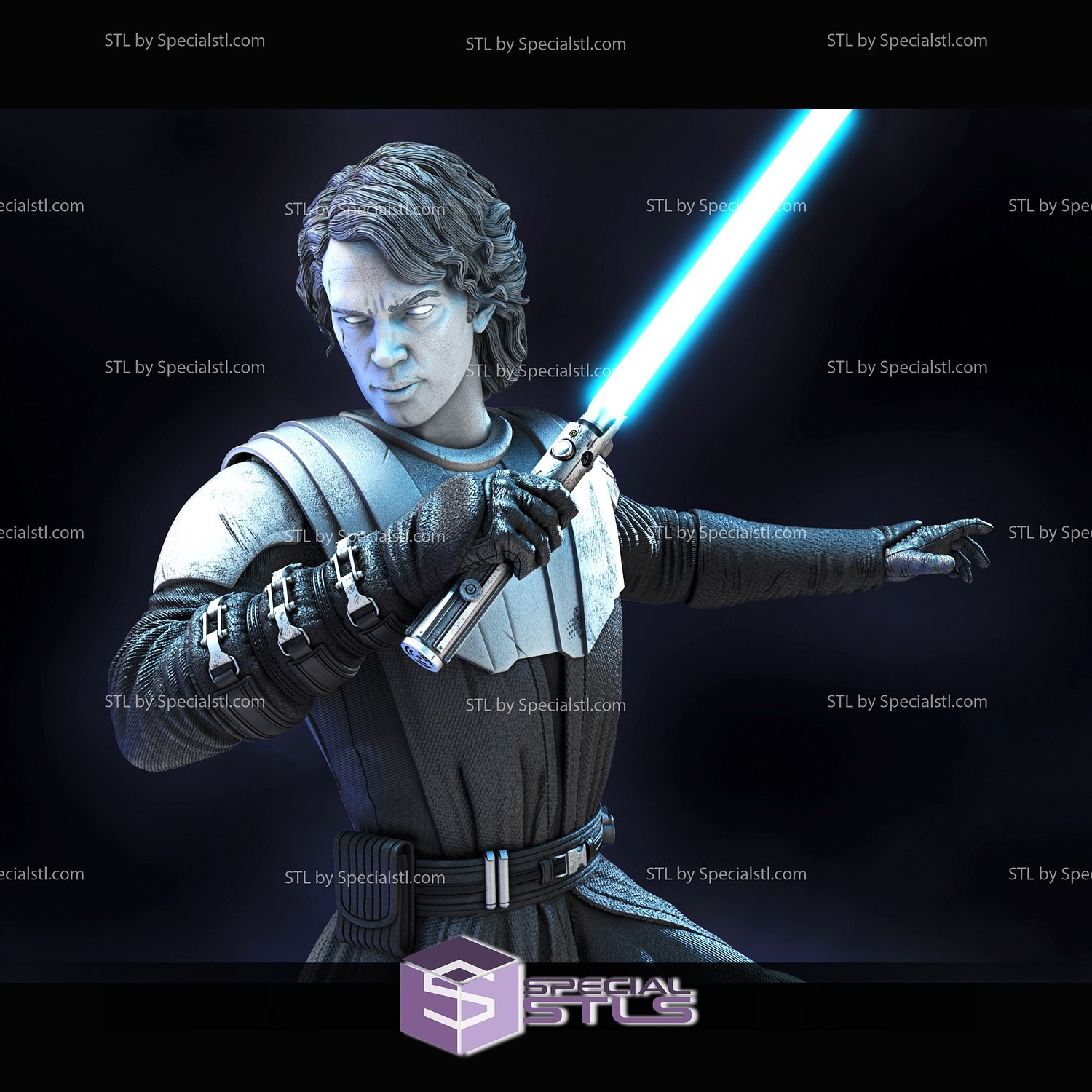 Anakin Skywalker Jedi StarWars V2! Printed 16k Res! HandPainted or Unpainted!