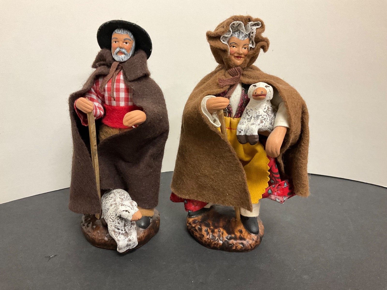 Vintage Santons de Provence Clay Figurine Made in Florence, France 6″ w/sheep
