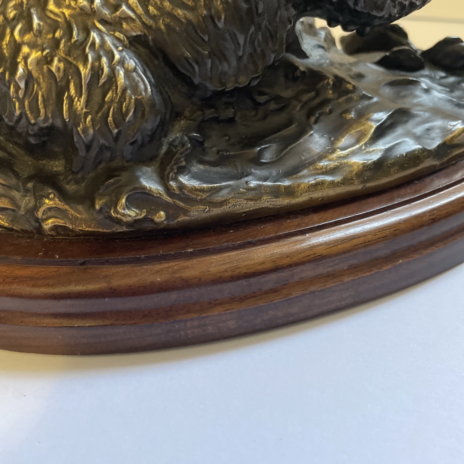O’Brien Gallery Originals Grizzly Bear Salmon Fishing Metal Sculpture Read