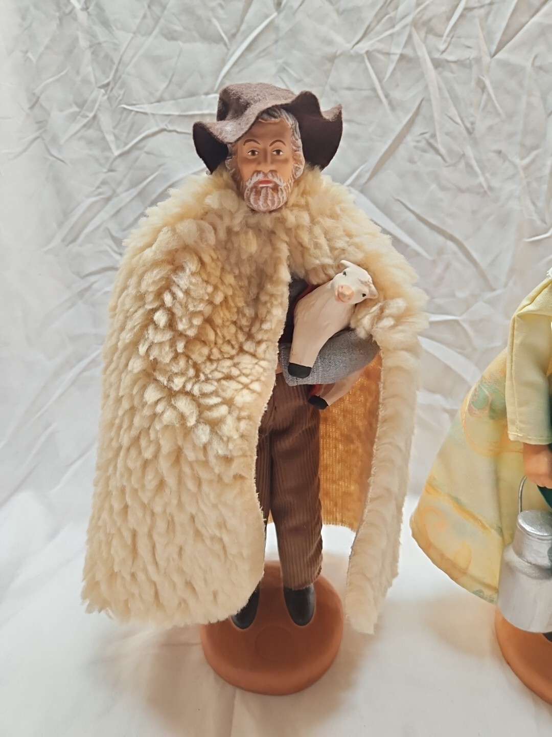 Pair Of 10 1/2in.SANTON DE PROVENCE Terra Cotta Shepherd Couple