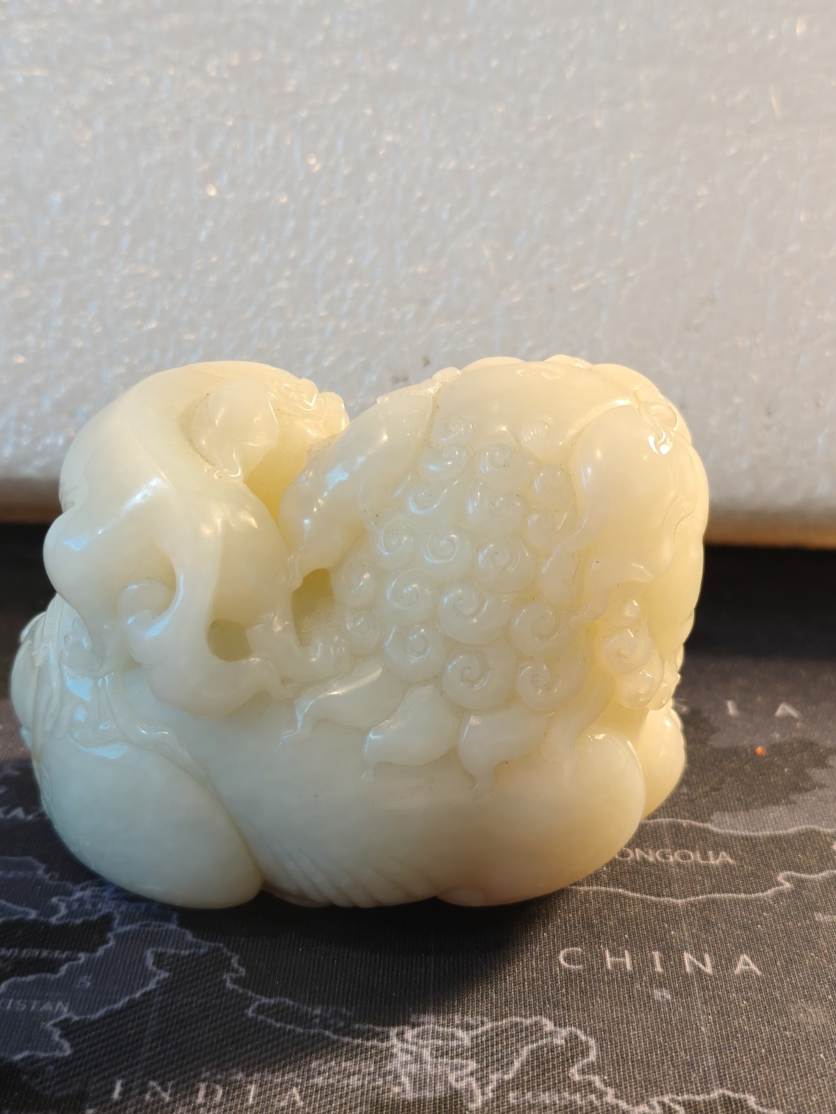 Nephrite Jade old Rare Asian Antique Chinese Lion Pixu.