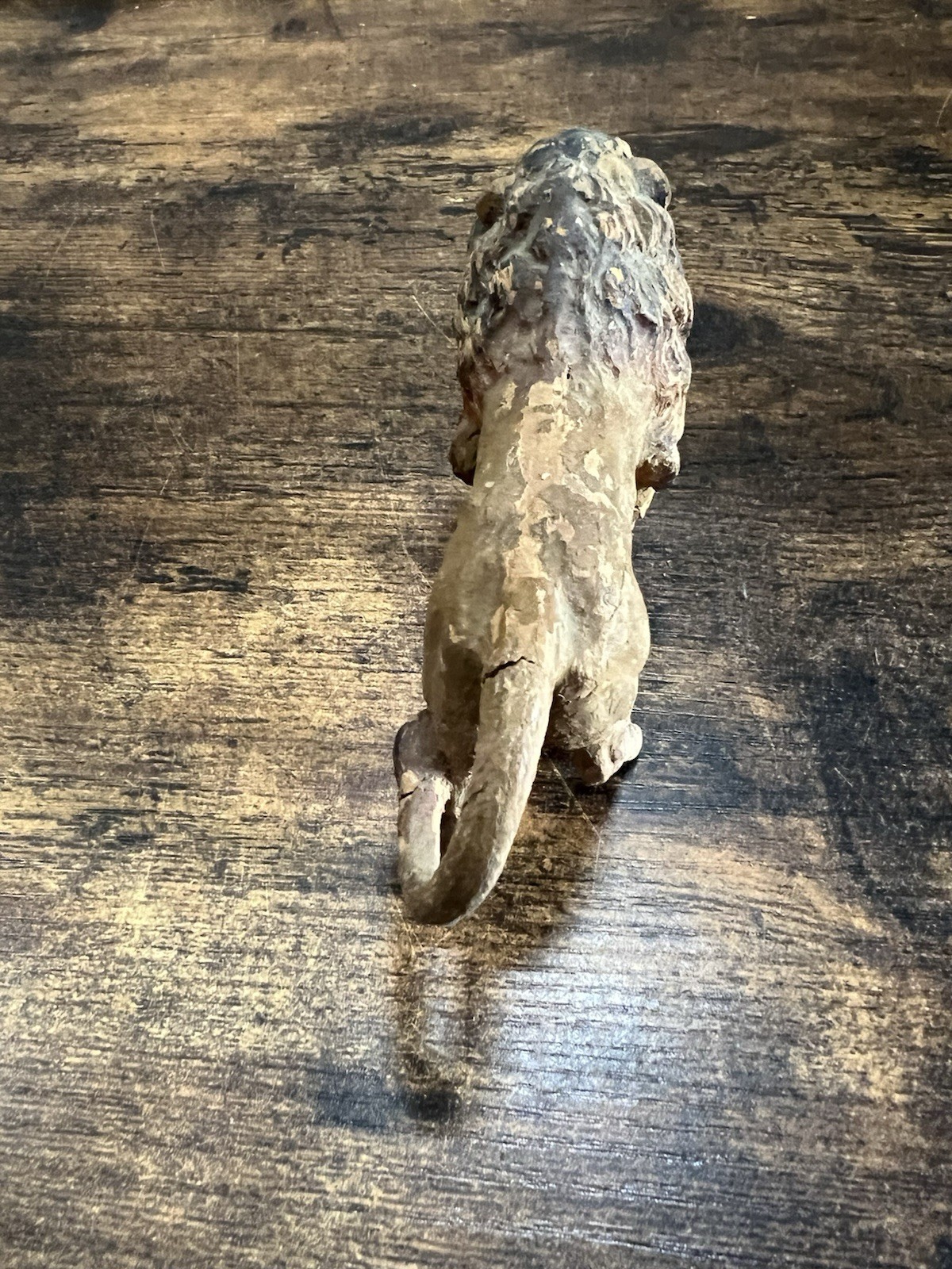 Vintage Hand Carved Wood Lion Figurine Hand Painted Folk Art 3 Inch