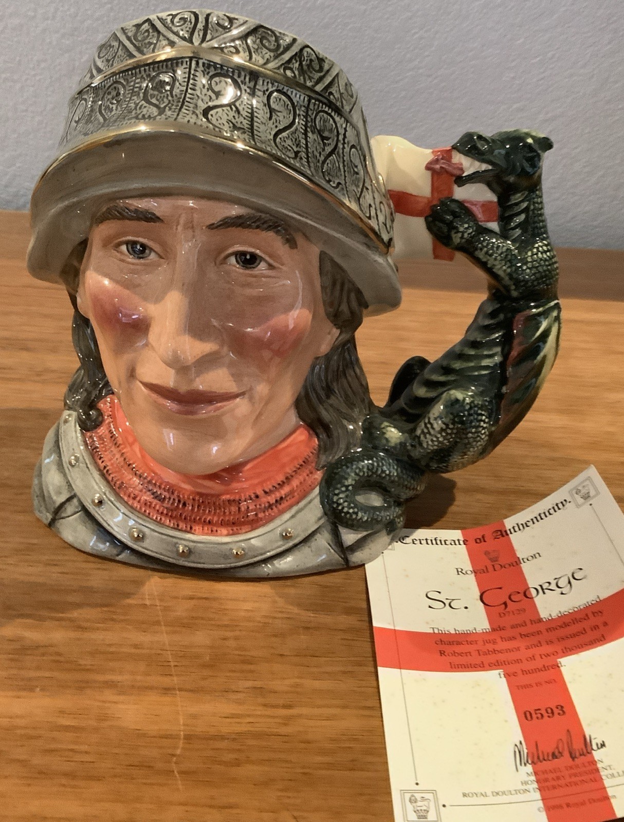 Royal Doulton Character Jug St. George D7129 Large 1998 Limited Edition