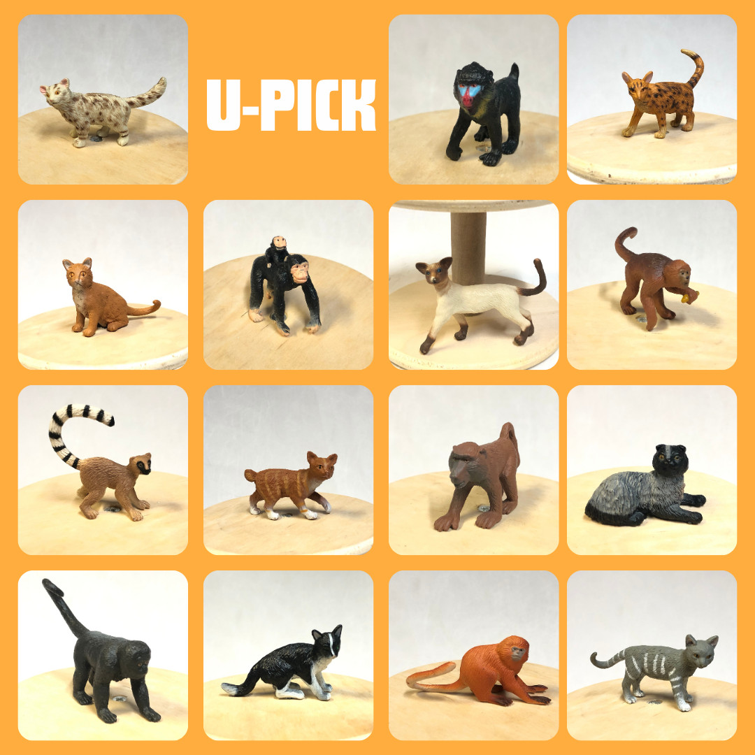 U-Pick Safari LTD Animal Figure Cat Lemur Chimpanzee Monkey Baboon Bobtail Tabby