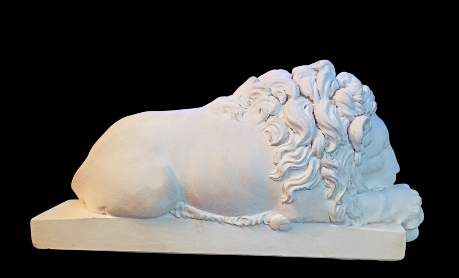 Antonio Canova Sleeping Lion White Stone Sculpture