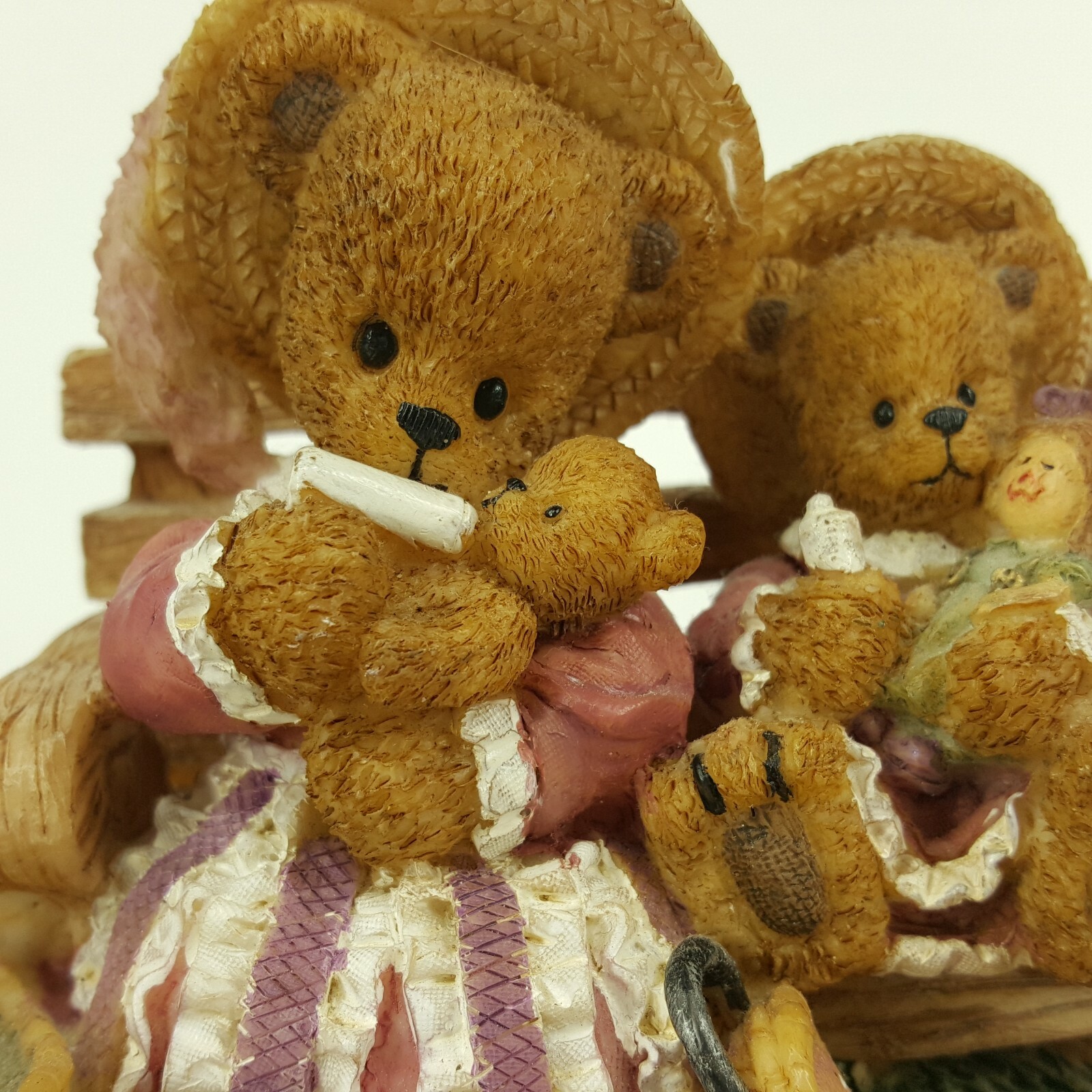 Young’s Berry Hill Bears TEND MY SHEEP Figurine Mom & Baby Child & Doll AAGR6