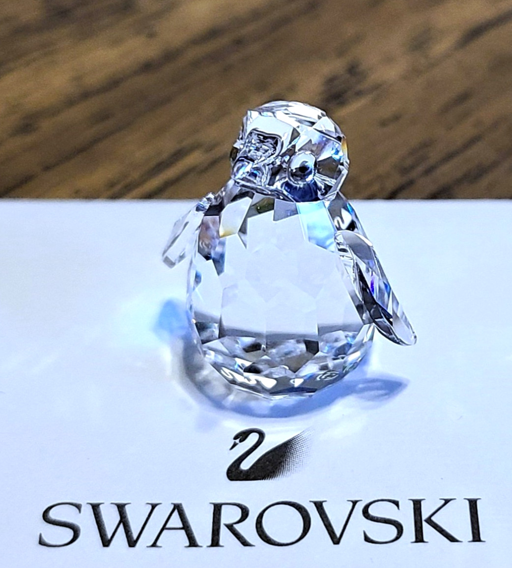 🐧Swarovski Crystal MINI (1 In.) Baby Penguin Figurine, w/ Iridescent Eyes, Logo