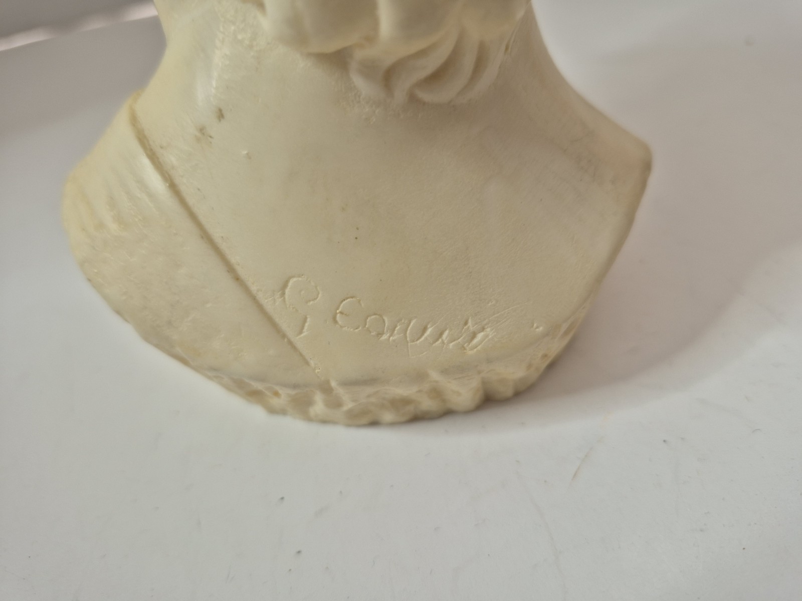 David Michelangelo Italian Bust Signed G. Carusi Detailed Head Resin Sculpture