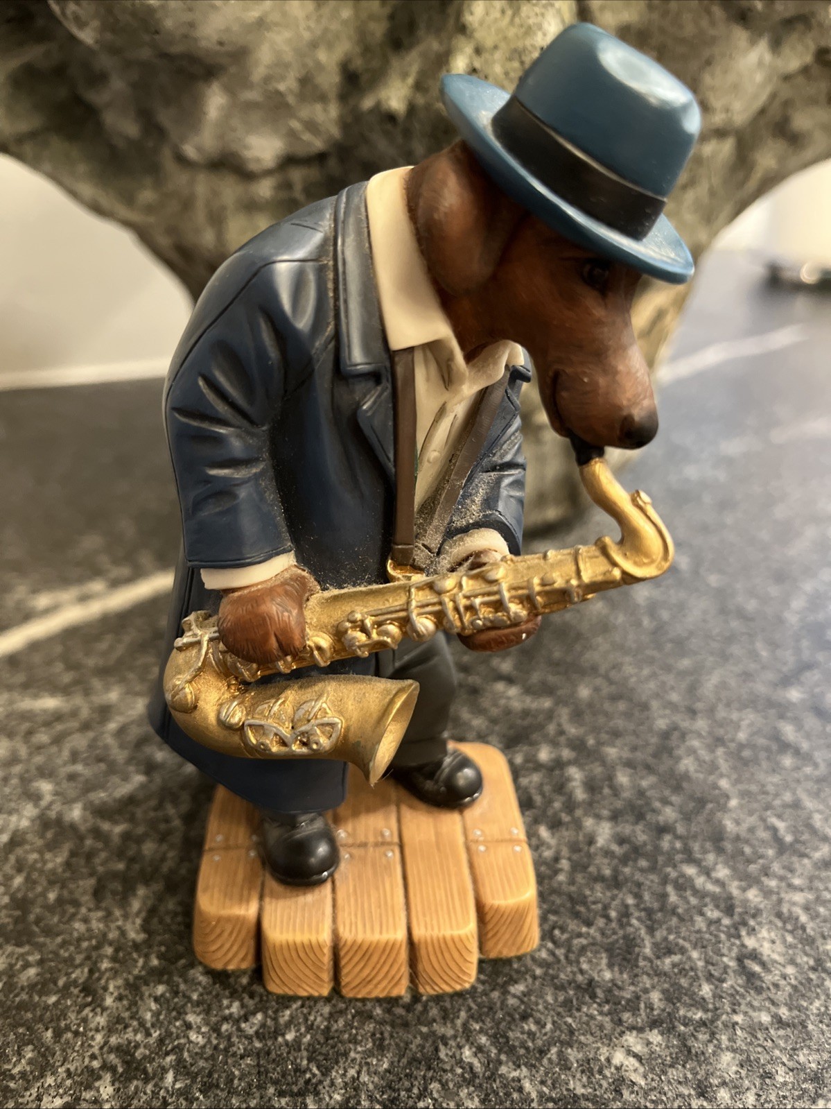 Vintage Robert Harrop Figurine Doggie People Smooth Sax Dachs Meister