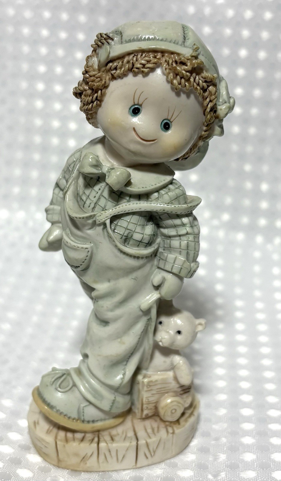 Vintage Greenbrier International Polystone Boy Figurine.