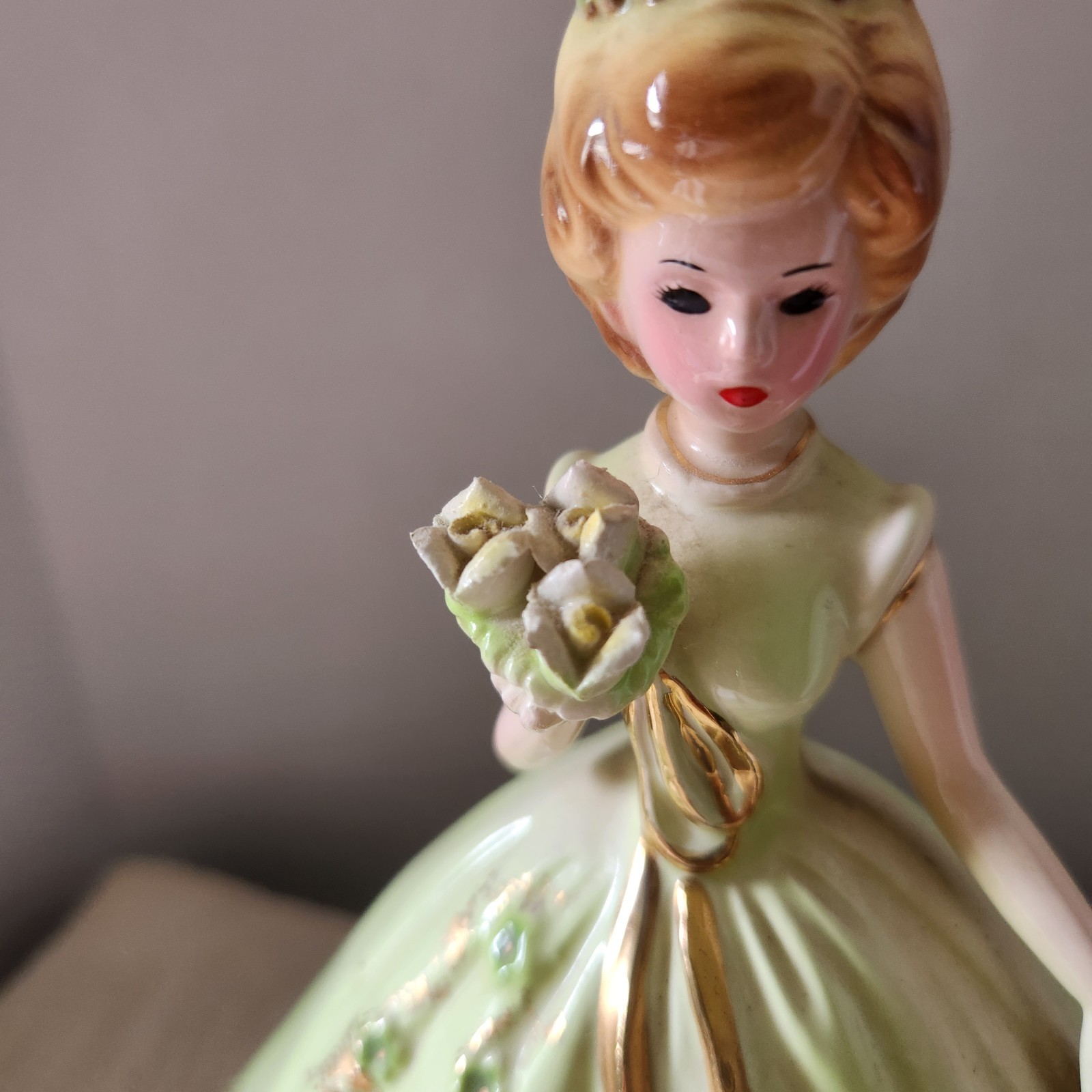 Rare Large 8.5″ Josef Originals Fantasia Series Girl in Green Dress Figurine