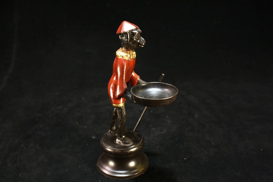 O7498 Vintage Maitland-Smith Monkey Holding Tray. Singerie. Statue Philippines