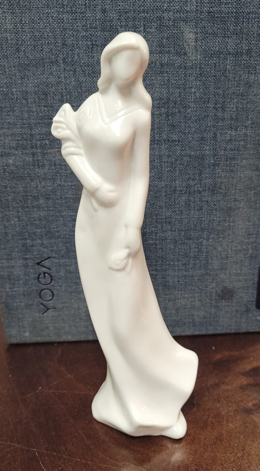 White Glossy Ceramic Woman Figurine, Contemporary People Sculpture, 1 Pack
