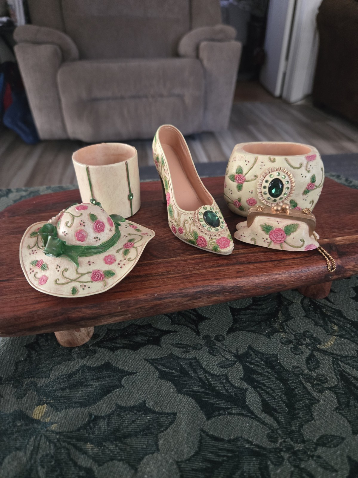 A Three Piece Set. Hat Shoe And Purse. “Sarna Stepping Out” ” These Items Are…