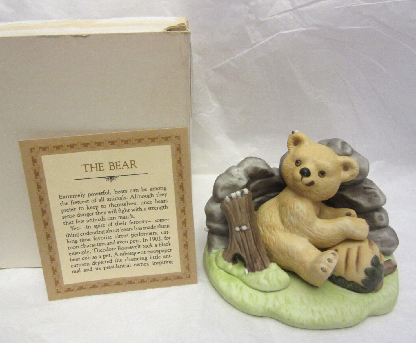 VTG Franklin Mint 1984 Woodland Surprises Bear Hand Painted Jacqueline B Smith