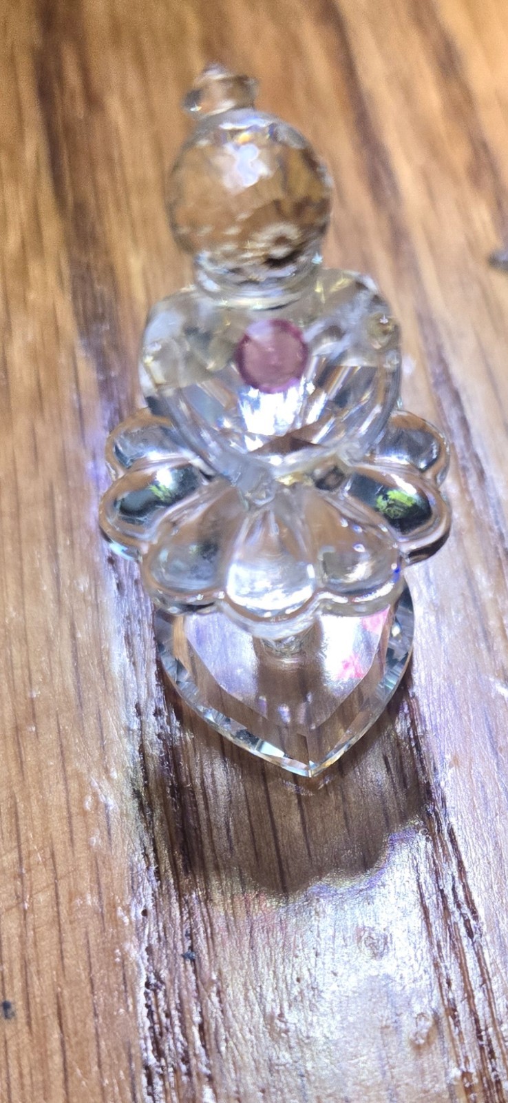 Vintage Crystal Small Ballerina Pink Heart Figurine