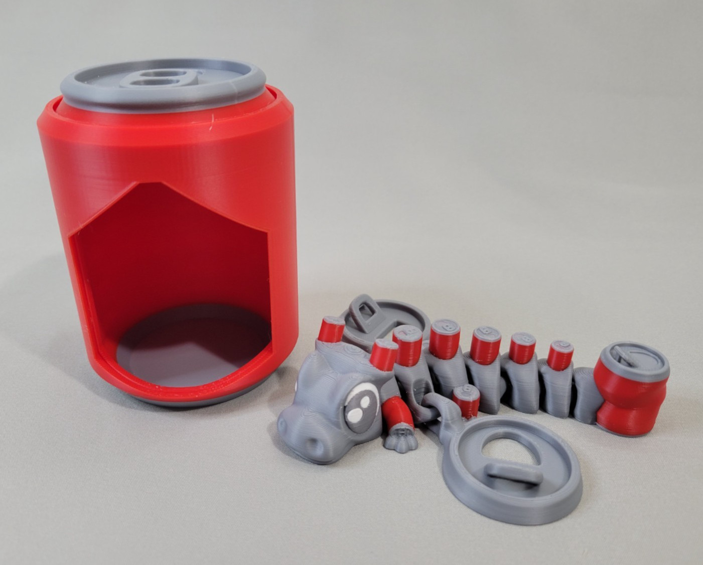 Soda Can Articulated Dragon 3D Printed Desk Fidget Accessory