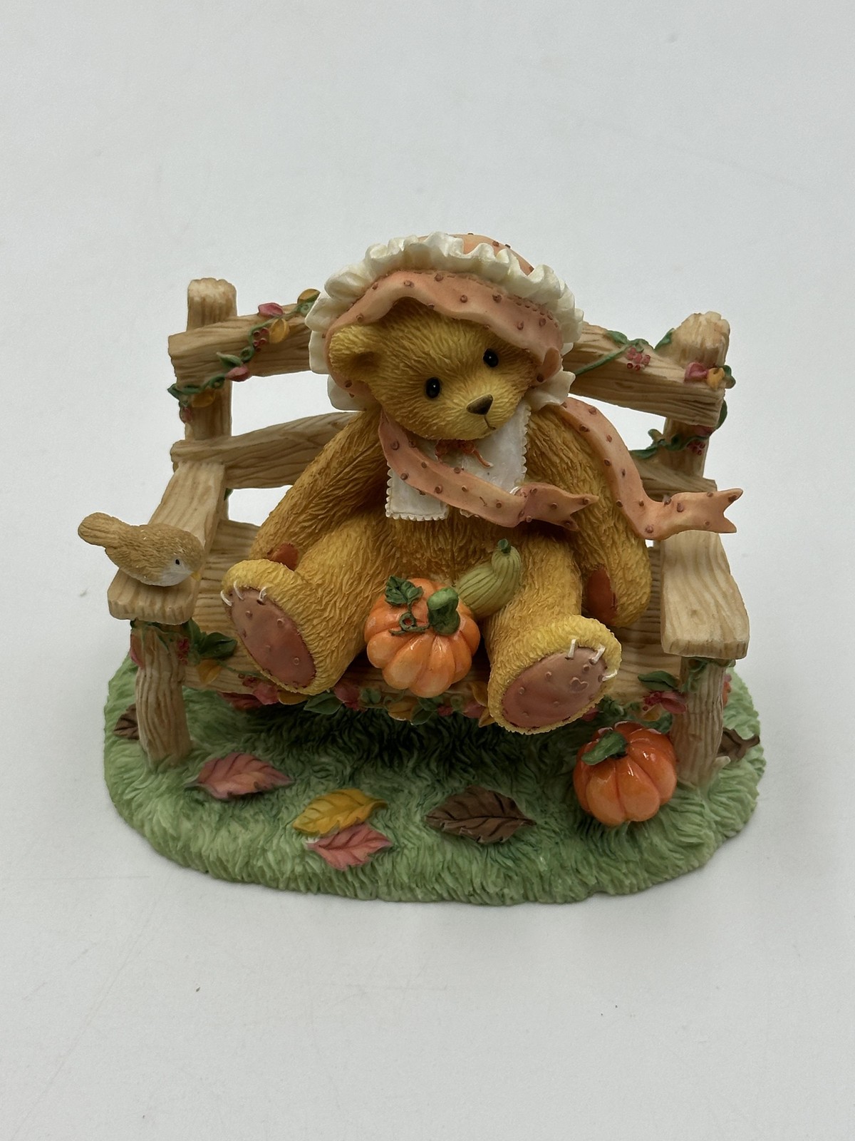Cherished Teddies Cathy Autumn Breeze Pumpkin Figurine 269980 Enesco W Box COA