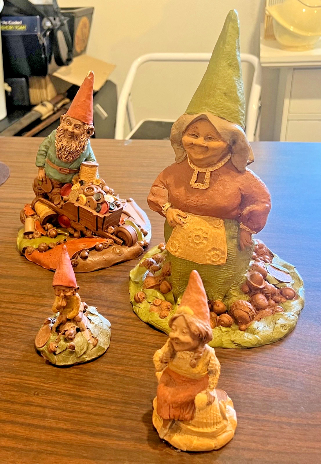 Vtg Tom Clark Cairn Studio & Mann Gnome Lot of 4 Fig Signed Mom Bonnie Taylor