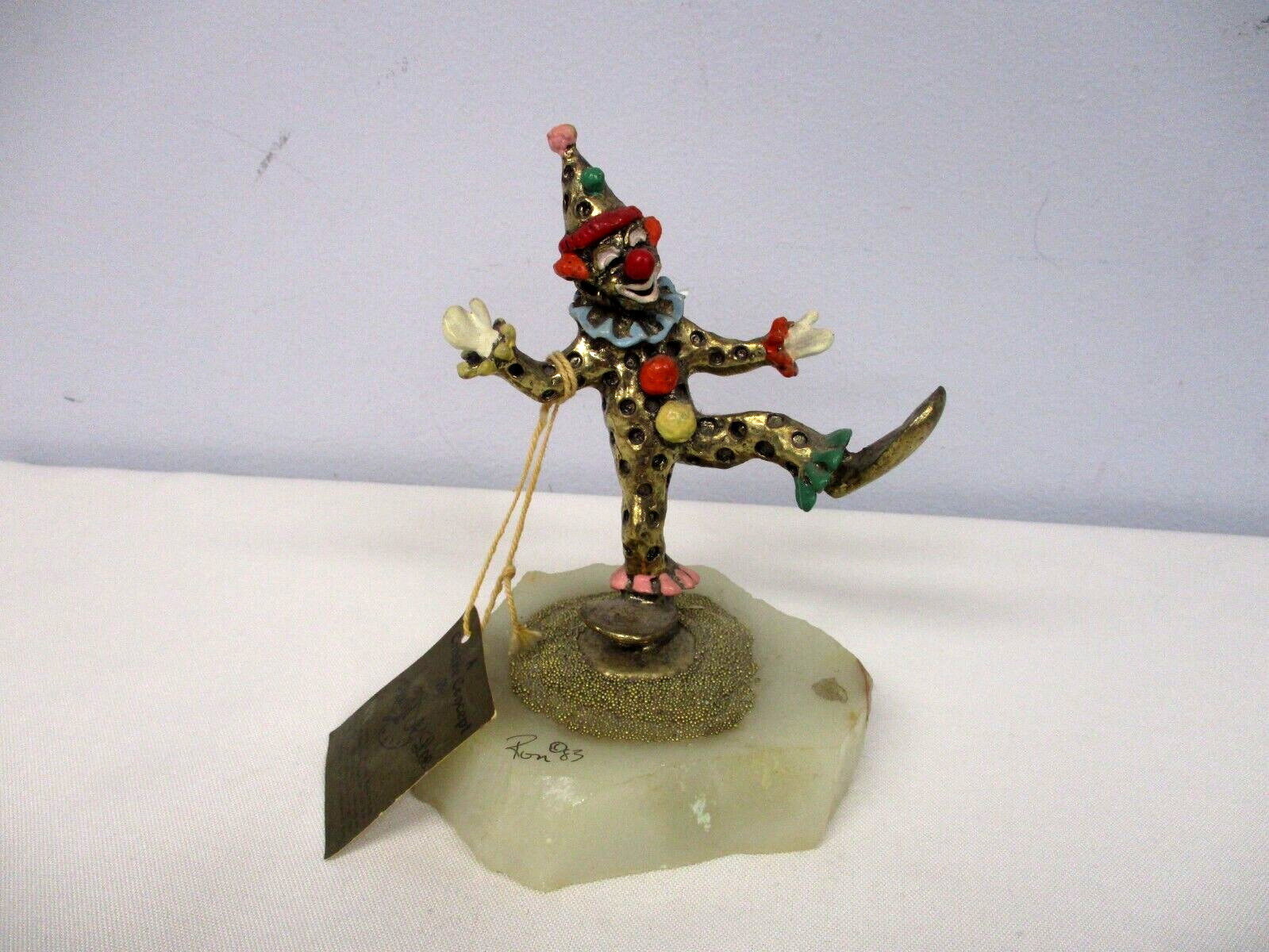 RONALD A. LEE DANCING CLOWN STATUE 24K GOLD 5 1/2″ ~ VINTAGE SIGNED