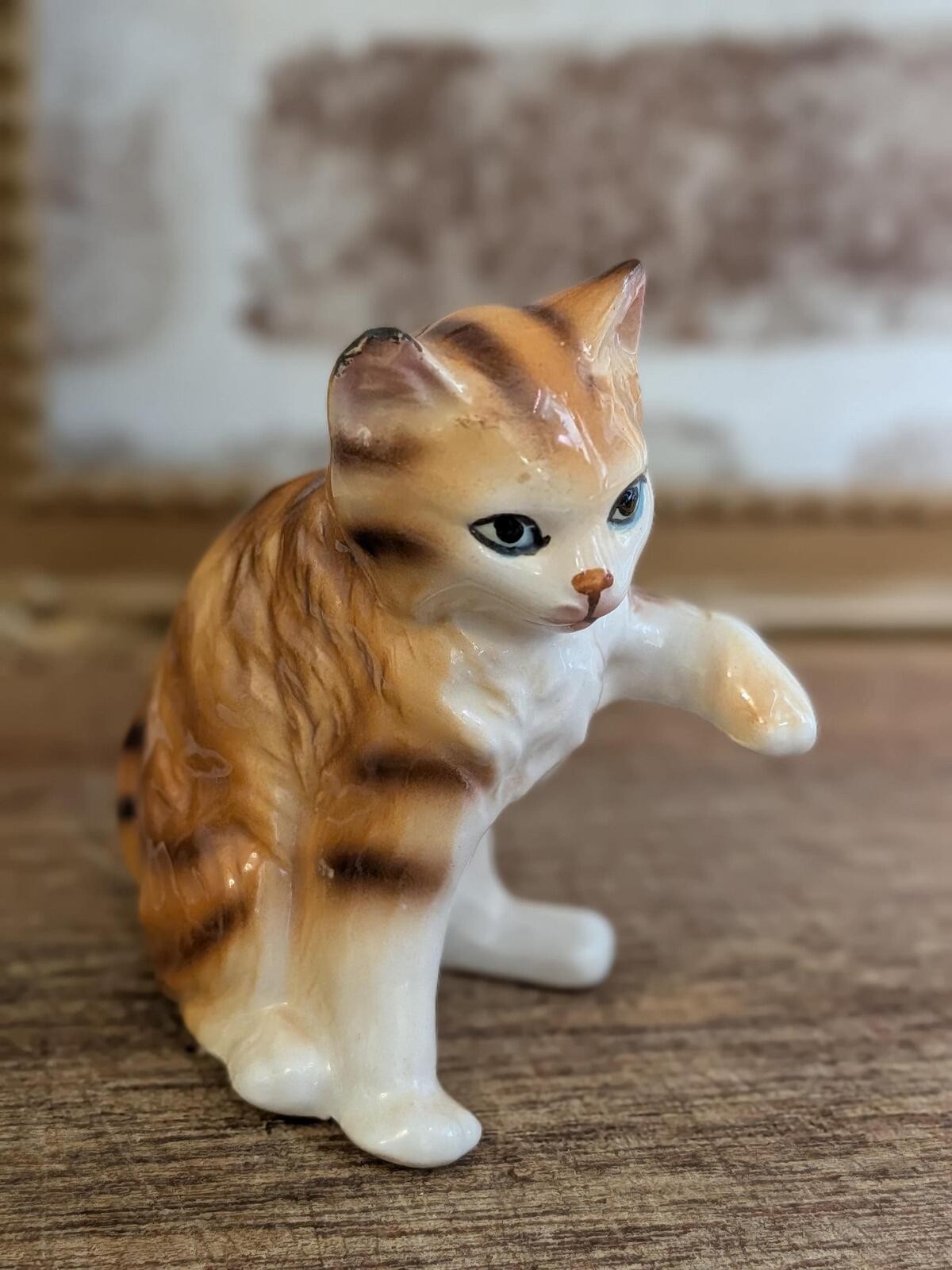 Vintage Porcelain Orange Tiger Cat