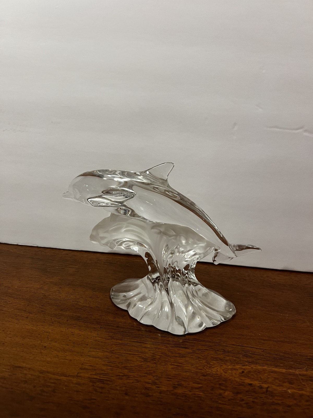 Lenox Crystal “Majestic Dolphin” Figurine Made In Germany 1996 4″ Sea Life Waves