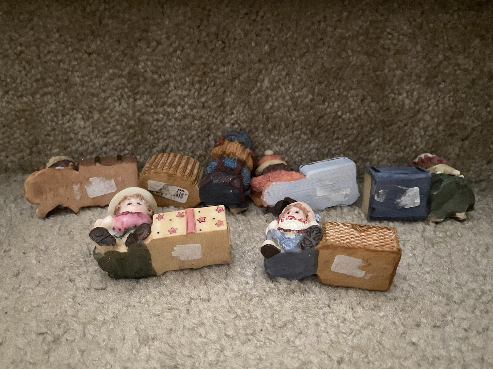 Vintage 1999 Girl Knick Knack Figurines Trinket Boxes Mini Lot Set Of 6 Gift