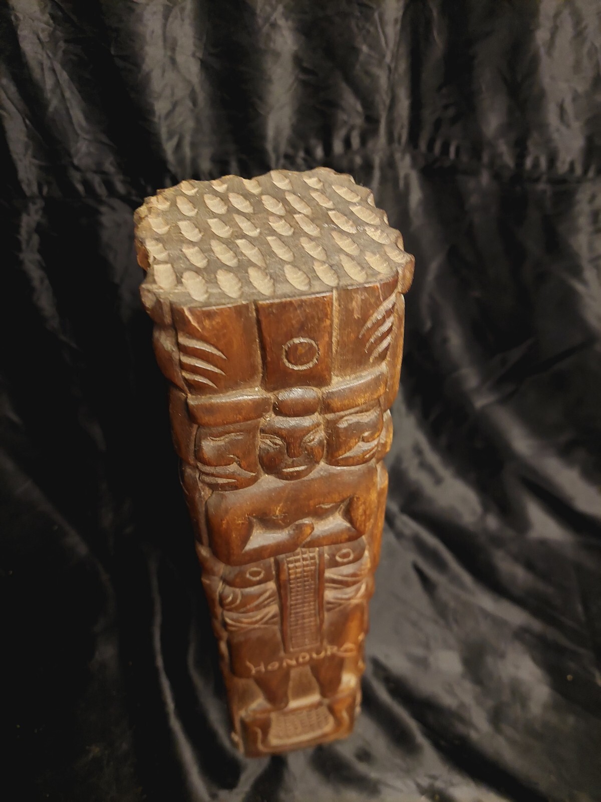 Vintage Hand Carved Wood Mayan Tiki Totem 15.5″ Made In Honduras