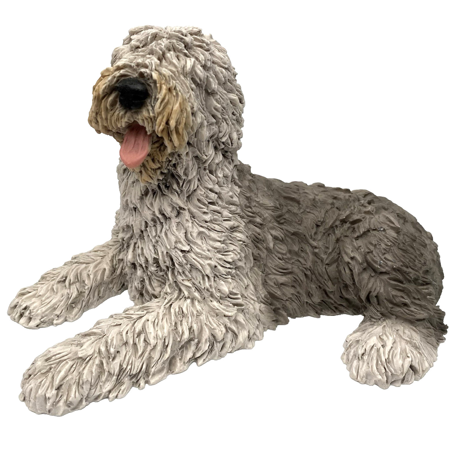 Vintage Castagna (Italy) Gray & White Large Old English Sheepdog, w/Sticker