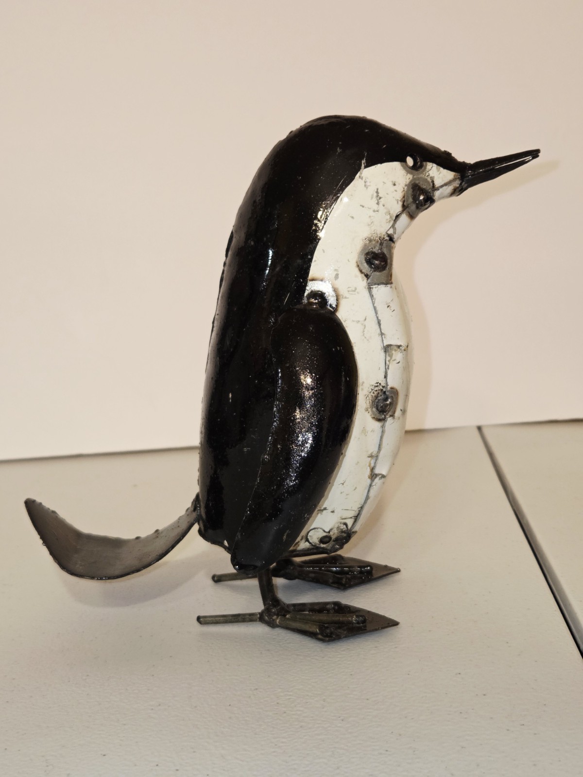 Handcrafted Penguin Sculpture Made by Artisans in Zimbabwe 6.5 In. Tall