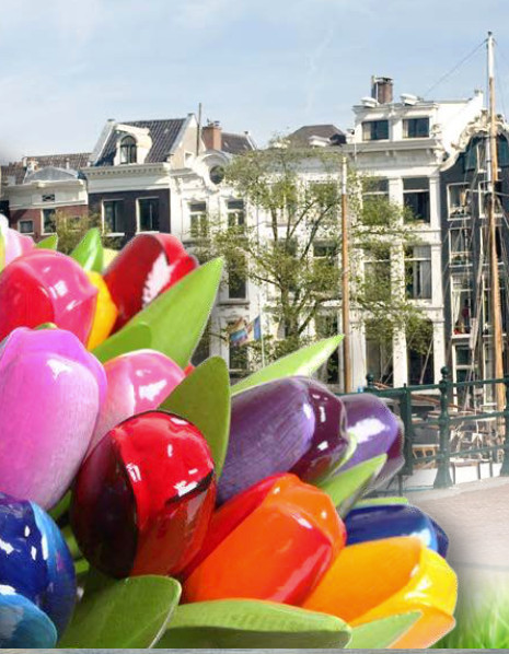 wooden tulips holland small bouquet of 9 stems 20 cm each multicolor
