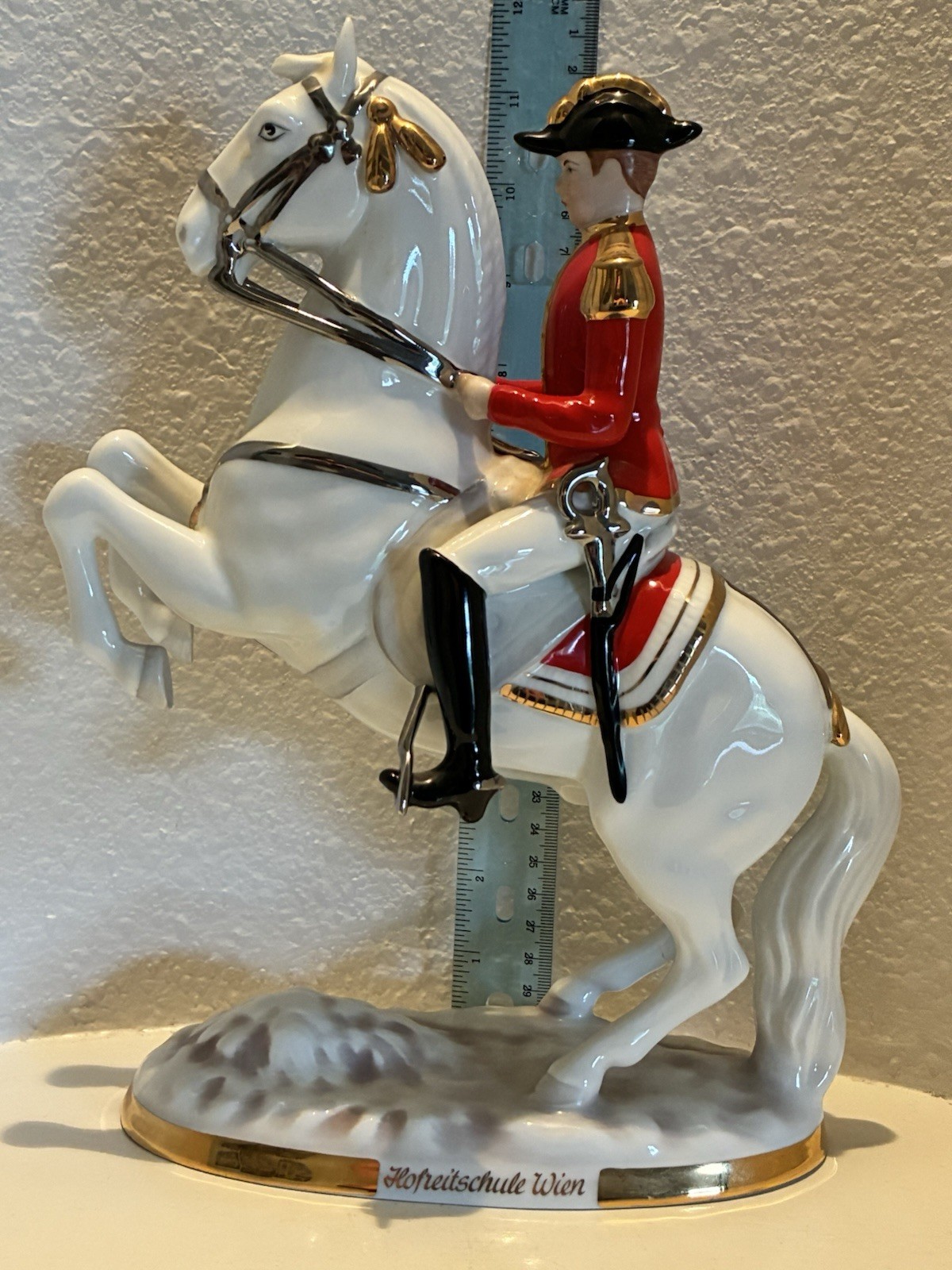 GEROLD-PORZELLAN #7083-VIENNA RIDING SCHOOL HORSE & RIDER-Lot M29