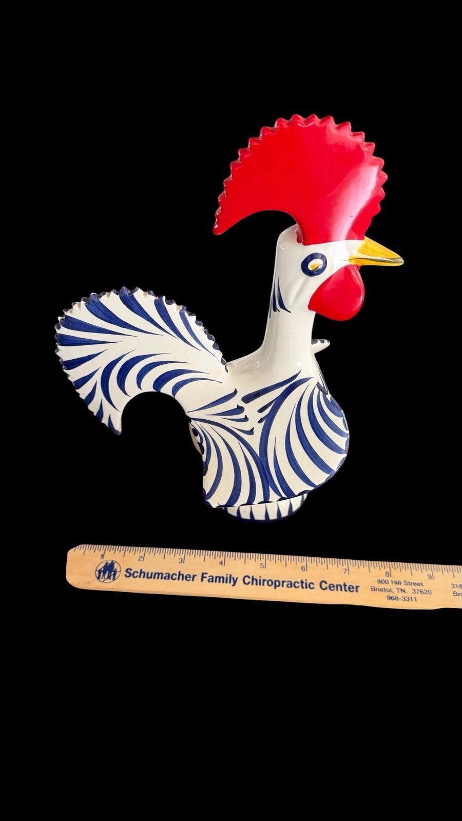 2 Roosters Of Barcelos Trust & Good Luck Figurines Hand Painted Portugal *FLAW*