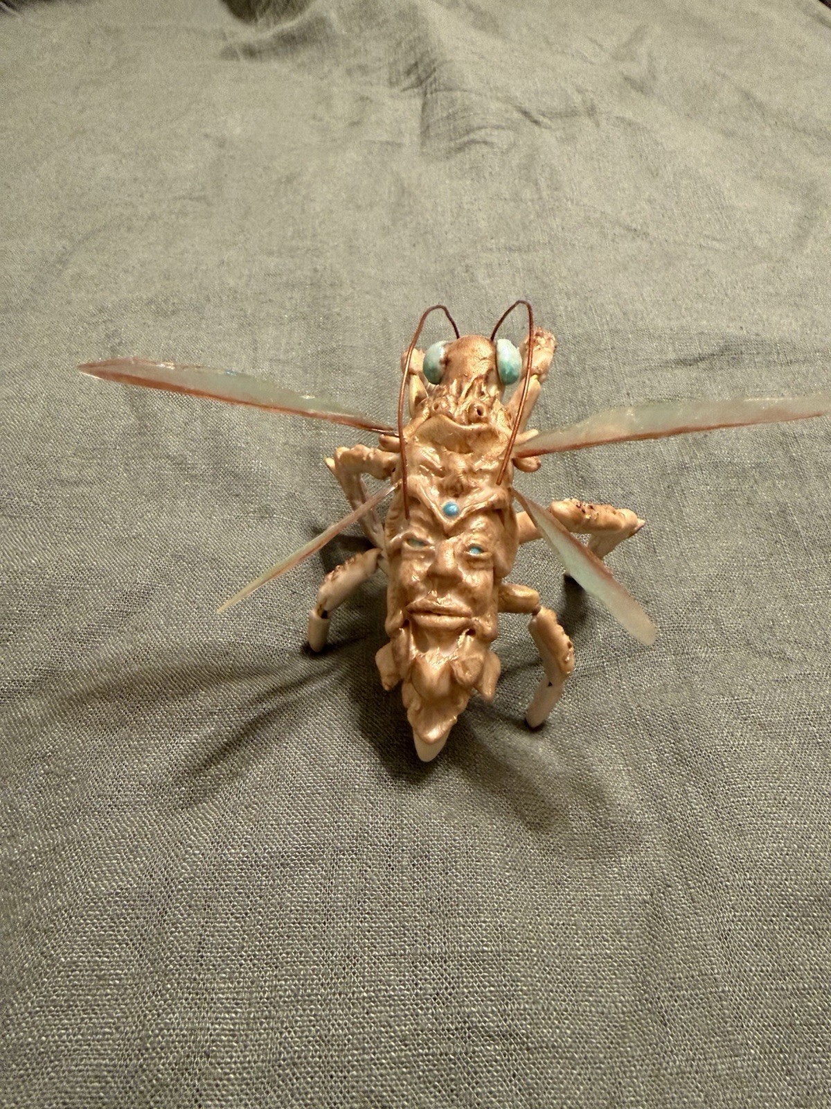 OOAK Handmade Fantasy Creature Figurine, Polymer Clay & Wire, 4in Tall