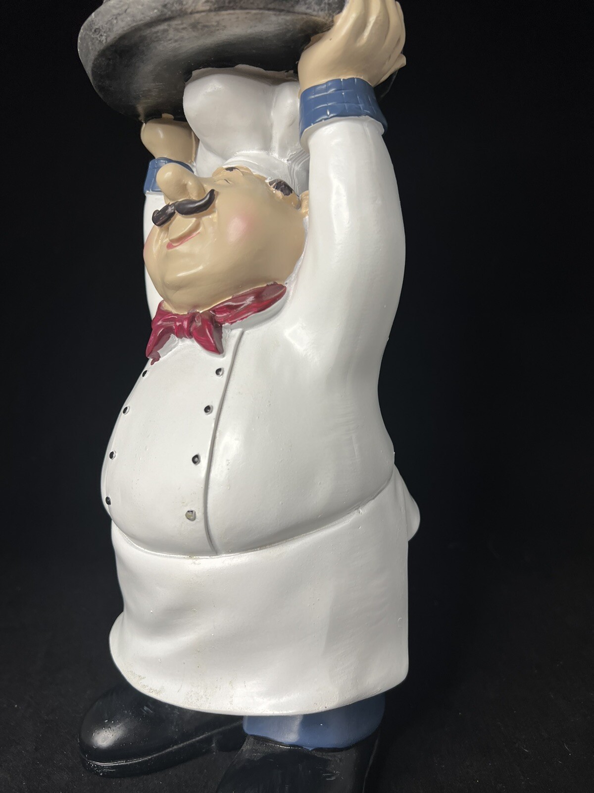 14″Chef Holding “Welcome to My Kitchen” Tray Statue Dining Room Martha Stewart