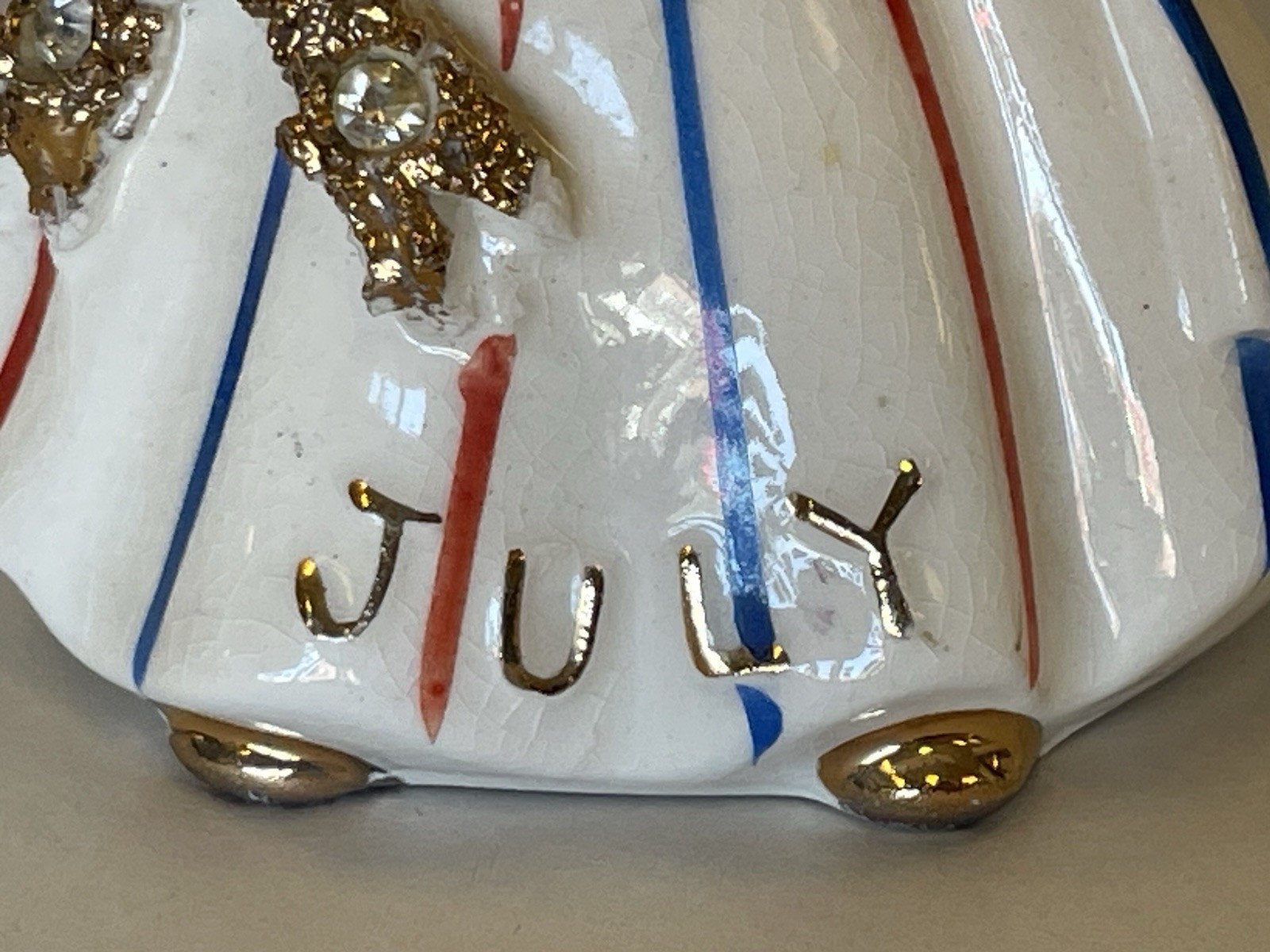 1950s Vintage 4.75” Lefton July Firecracker Angel Fireworks #1987J