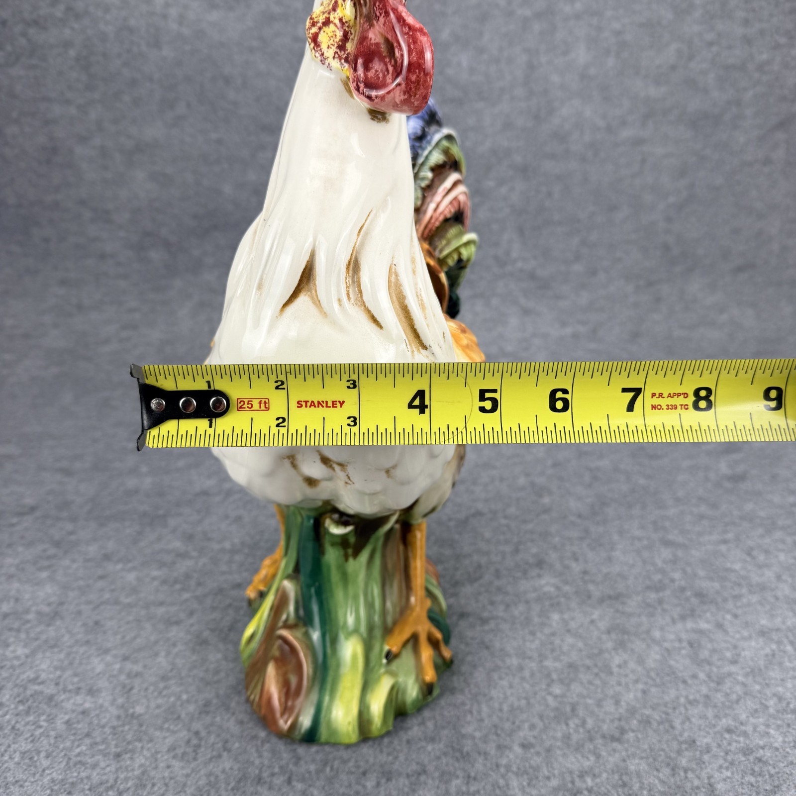 Vintage Intrada Italian Hand Painted Ceramic 16″ Rooster Figurine Statue Pottery