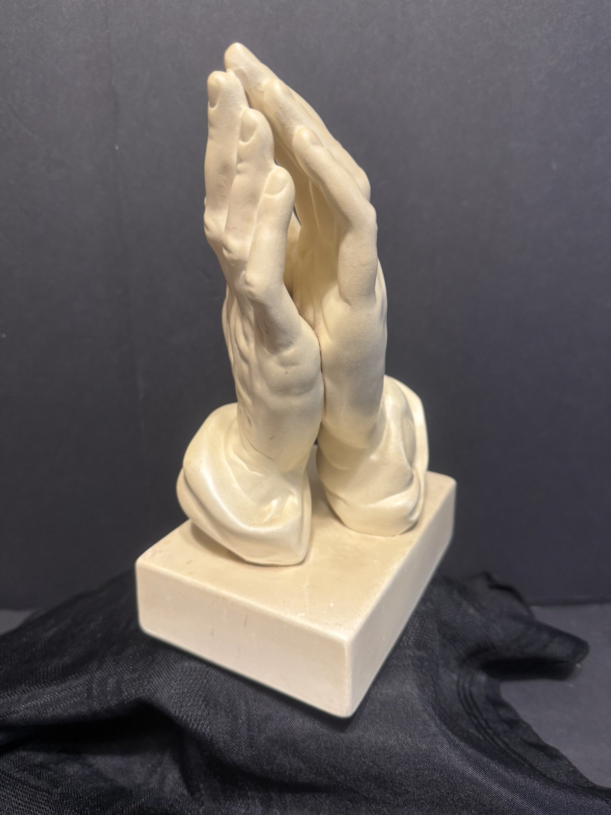 Vintage Praying Hands Sculpture by Atlantic Mold Pottery Replica: Auguste Rodin
