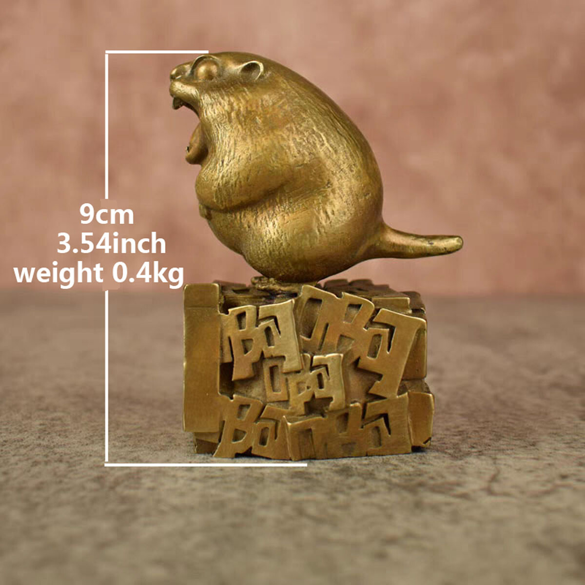 Lost Wax Casting Brass Groundhog Sculpture, Art Statue, Collectible Decor, gift