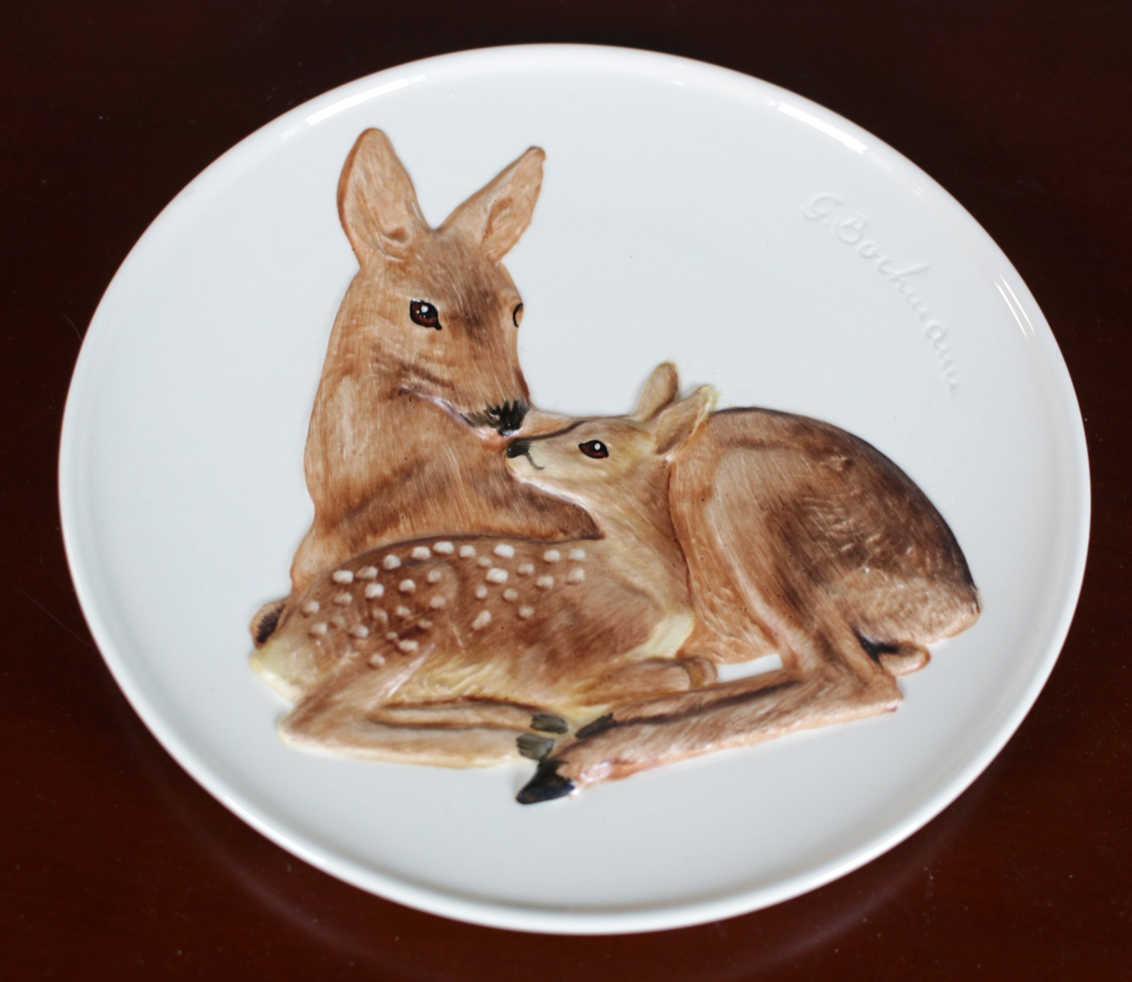 Goebel Porcelain Plate and Figurine Deer Fawn Mother’s Day Gift 1978 Vintage