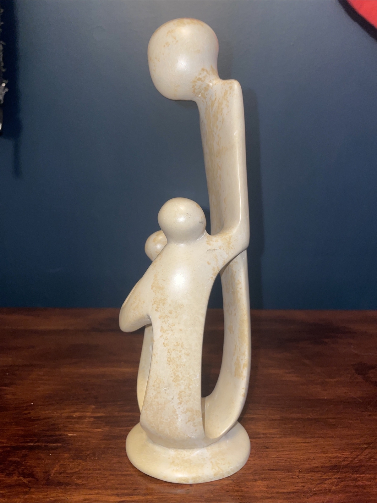 Mother Father Single Parent and Children Hugging Soapstone Marble Sculpture